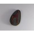 Stunning Antique Collectable Sterling Silver Enamel African Brooch. Hand Made.