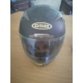 1 x GSB XL black motorbike helmet & 1 pair of black cloves