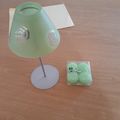 1 x green vase and 1 green candle holder with 4 candles