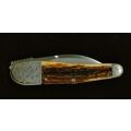 PAUL CHEN STAG HANDLED SHEFFIELD FOLDING KNIFE