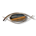 Silver Tiger Eye Brooch #O0001