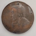 1895 Paul Kruger ZAR Delagoa Bay Railway Opening Medallion (Holed)  #M0005