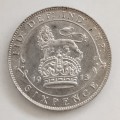 1913 AU/UNC British 6 Pence  #C0121