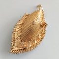 Gold Feather with Gemstone Brooch #O0118