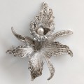 Orchid with Pearl Brooch #O0121
