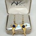 Artic Opal Dolphin Earrings with Box #R001