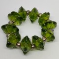 Green Glass Bead Serviette Rings #O0164