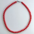 Red Beaded Necklace #O0166