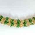 Woven Green and Gold Beaded Necklace #O0168