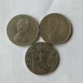 England collection of 3 commemorative crowns.