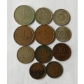Collection of 11 Republica portugesa coins.