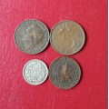 Nederland collection of 4 Coins. One silver and one very old.