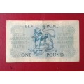 South Africa 27 February 1959 old one pound note.