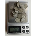 South Africa collection of 40 silver three pence Coins. 55.25 grams.