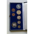 South Africa 1989 proof set with silver one rand.