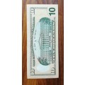 United states of America CRISP UNC 10 Dollar bank note. Nice item!!