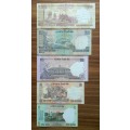 India collection of 5 old bank notes.