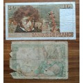Banque de France collection of 2 old bank notes.
