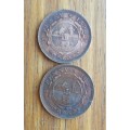 ZAR Paul Kruger 1898 Collection of 2 Penny`s.