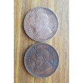 ZAR Paul Kruger 1898 Collection of 2 Penny`s.