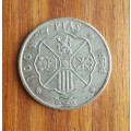 Spain 1966 Silver 100 Ptas. Nice coin.