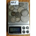 Collection of 35 silver coins from around the world. 122.69 grams.