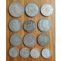 Collection of 13 Silver Middle Eastern coins. One bid takes all.