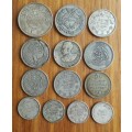 Collection of 13 Silver Middle Eastern coins. One bid takes all.
