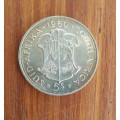 South Africa 1960 Silver 5 Shillings. Good condition.