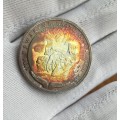 South Africa Silver Proof 1994 Conservation one rand. Beautiful toning.