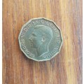 Great Britain King George 1937 UNC-AUNC Brass Threepence. Nice coin.