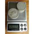 South Africa collection of 19 Silver Half Crowns. 263.75 Grams.