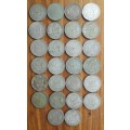 South Africa collection of 26 Silver Two Shillings. 291.04 Grams.