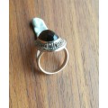 Beautiful sterling silver ladies ring with black stone.