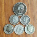 America collection of 6 Old Silver coins.