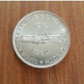 South Africa 1960 Silver 5 Shillings. Good condition.
