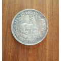 South Africa 1950 Silver 5 Shillings.