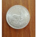 South Africa 1949 Silver 5 Shillings. Good condition.