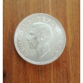 South Africa 1949 Silver 5 Shillings. Good condition.