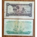 South Africa MH de Kock old R20 And G. Rissik old R10 Bank Notes.