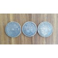 Great Britain Silver 1663, 1816 and 1893 Coins.