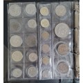 Collection of 113 old coins with album. Nice collection.