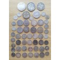 Great Britain Collection of 52 old Sterling silver coins. 179.52 grams.