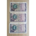 South Africa Collection of 3 Old R20 bank notes. 2 X M.H. de Kock and one Stals.