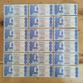 South Africa collection of 18 Old de Kock R2 Bank Notes