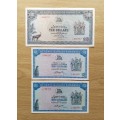 Rhodesia collection of 3 Old Bank Notes.