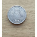 South Africa 1947 Silver Half Crown. Rare date.