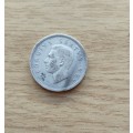 South Africa 1948 Silver Shilling. Rare date.