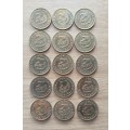 South Africa collection of 15 good condition 1961 One Cents.