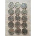 South Africa collection of 15 good condition 1961 One Cents.